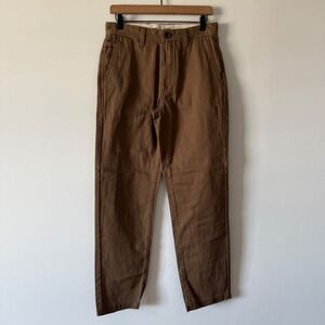 Line of Trade The Officer Chino Brown Herringbone Twill Pants Mens 30x32